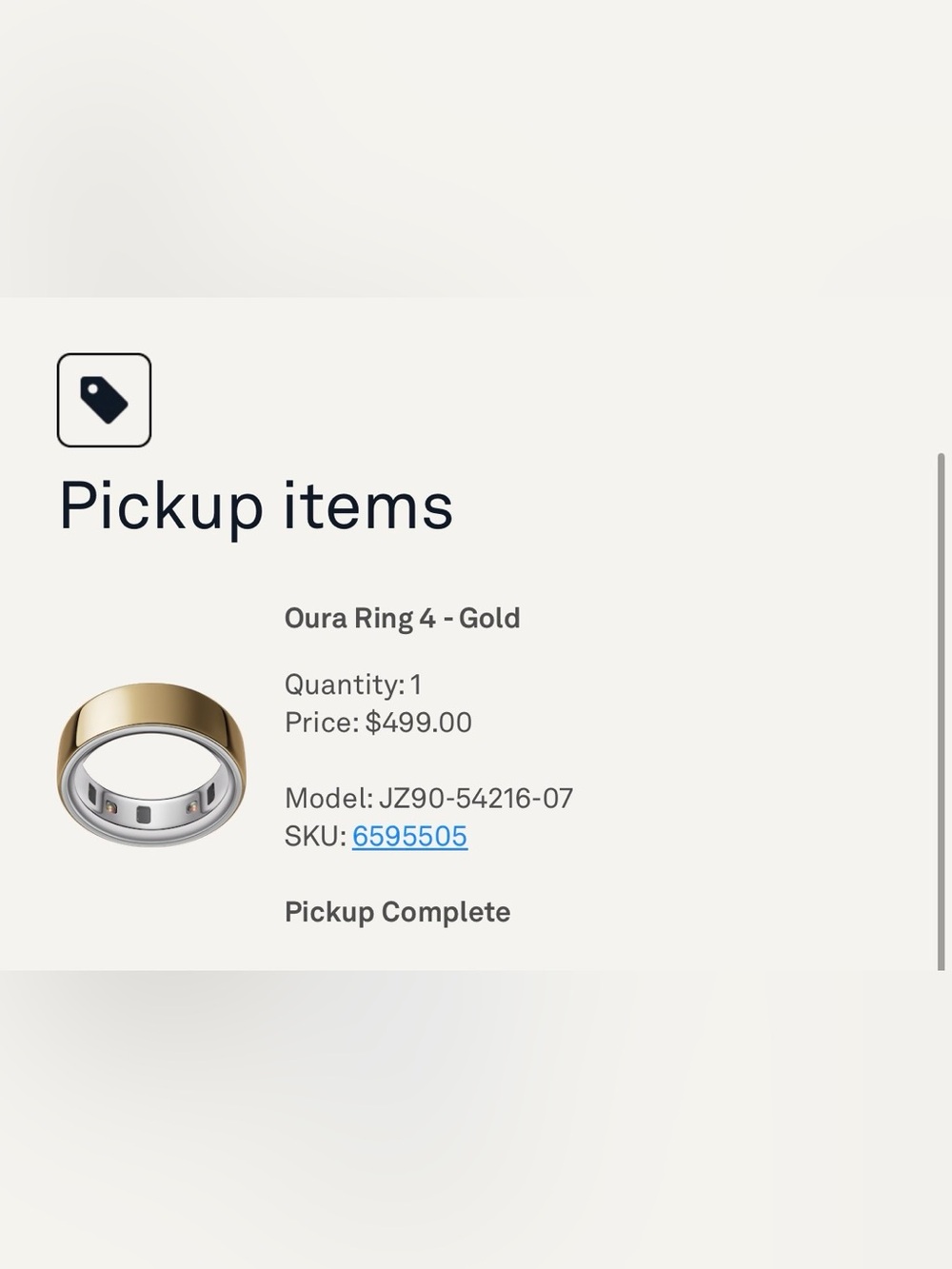 Oura ring size 7 gen 4 gold